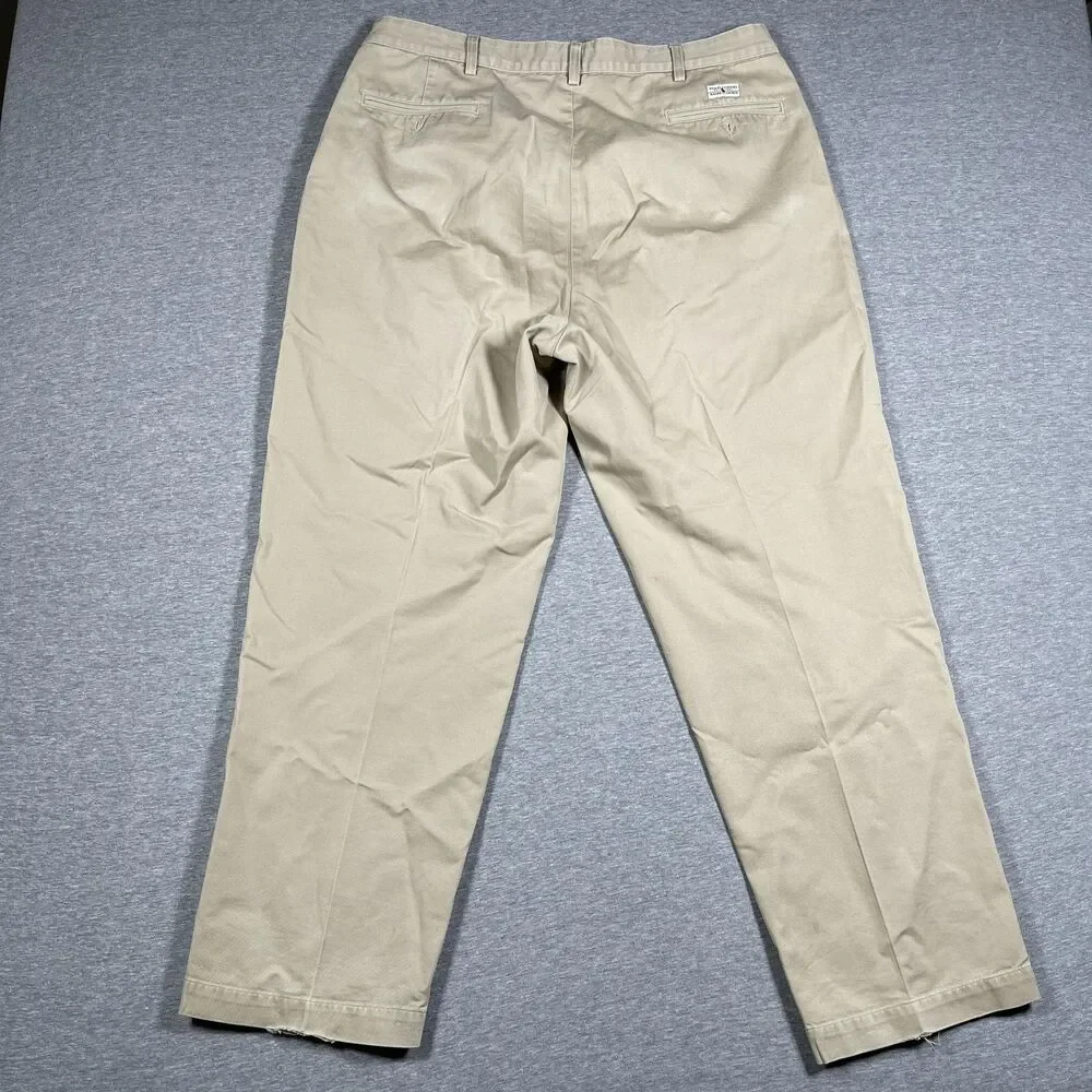 Polo Ralph Lauren Chino Pants Mens 35x29 Beige Polo Chino Cotton Classic Pleated